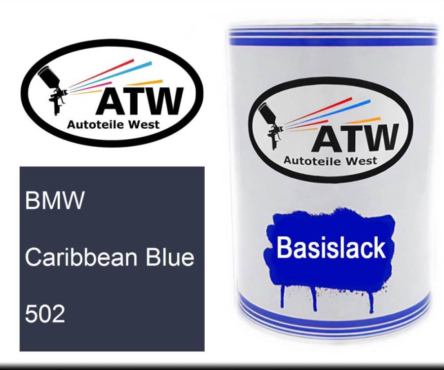 BMW, Caribbean Blue, 502: 500ml Lackdose, von ATW Autoteile West.